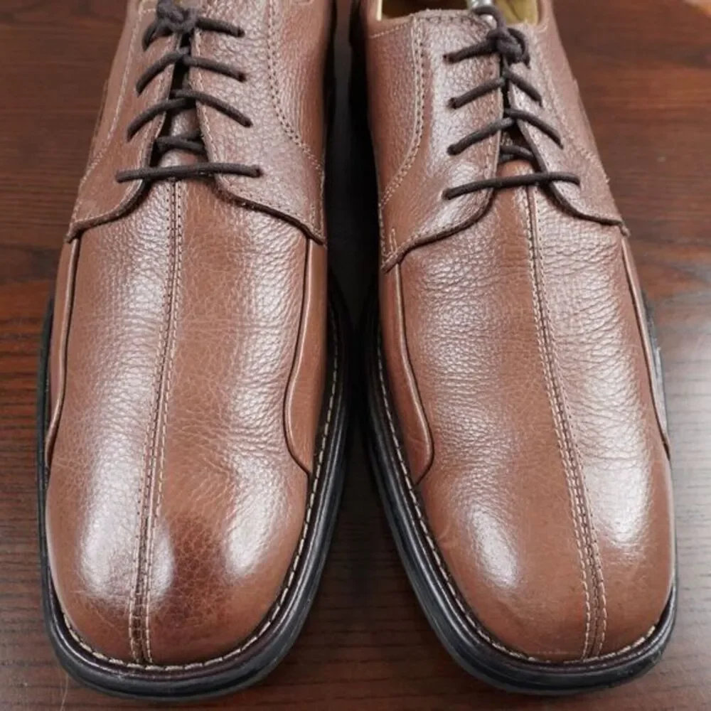 Studio Belvedere Bay Bridge Oxford Size 14D Brown‎ Pebble Leather Dress Lace Up